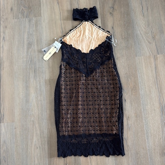 NWT Nightcap by Free People Formal Black Mesh Lace Halter Top Dress, Size 3 (M) - Picture 6 of 10